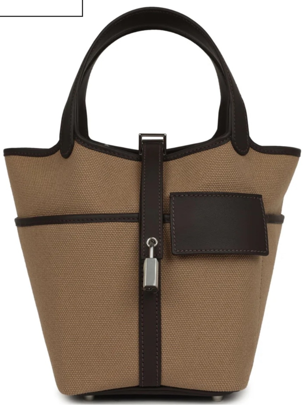 Hermès Picotin Cargo 18 Mousse Toil Canvas and Bai Brun Swift Palladium Hardware